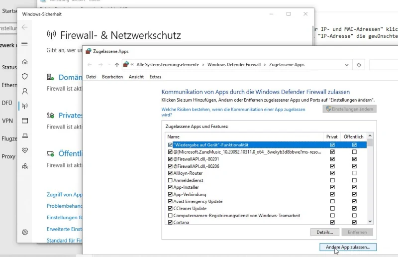 lokale Softwarefirewall für Windows 10/11 anpassen