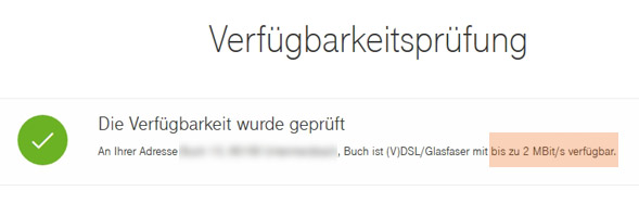 Ergebnis des Verfügbarkeitstests