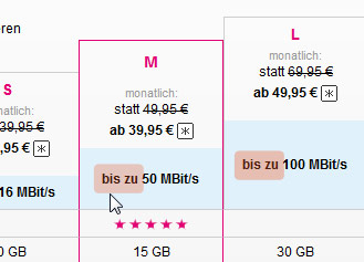 Datenrate bis zu