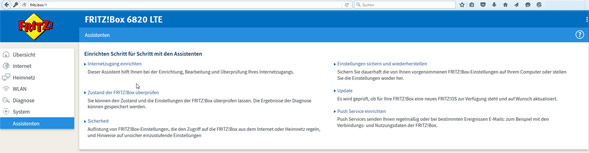 neue AVM Firmware Standardansicht