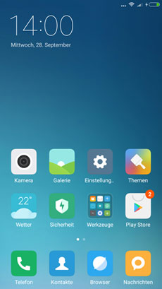 Android Oberfläche MIUI 8.0