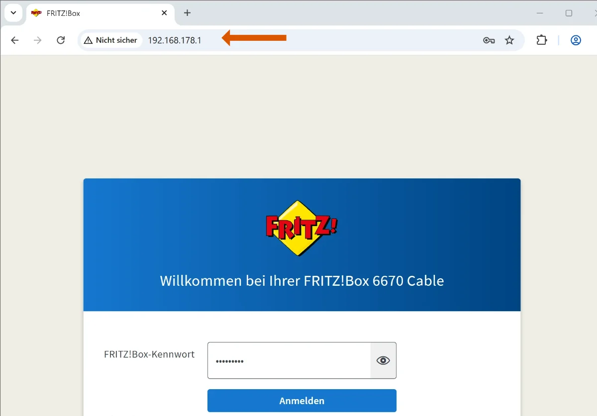 über die IP-Adresse auf die eigene Fritzbox gelangen