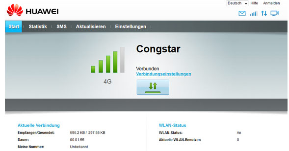 congstar Homespot Menü