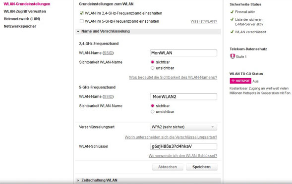 WLAN einrichten im Speedport Hybrid