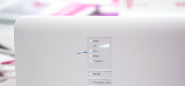 Hybrid-Router: DSL LED leuchtet