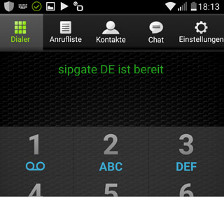 Meldung sipgate bereit