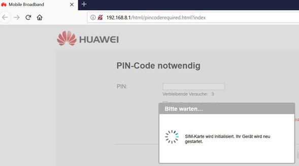 SIM wird initialisiert