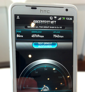 LTE Speedtest mit dem Velocity 4G in Düsseldorf