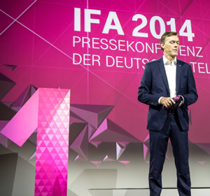 Michael Hagspihl, Geschäftsführer Marketing Telekom Deutschland, auf der Pressekonferenz zur IFA 2014