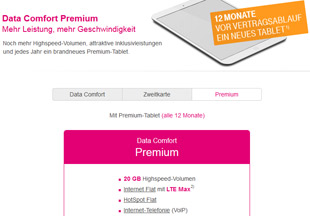 Neuer Tarif: Data Comfort Premium