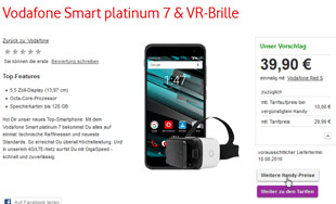 Smartphone mit VR Brille bei Vodafone