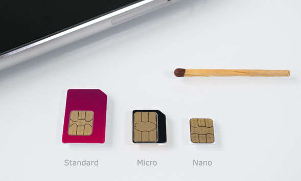 Standard- Micro und Nano SIM im Vergleich