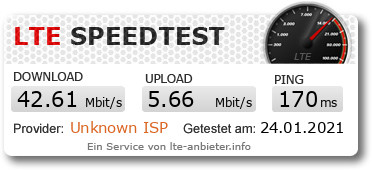 Speedtest mit sim.de über Handy